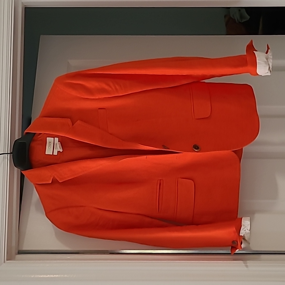 JCrew Linen Schoolboy Blazer in Orange